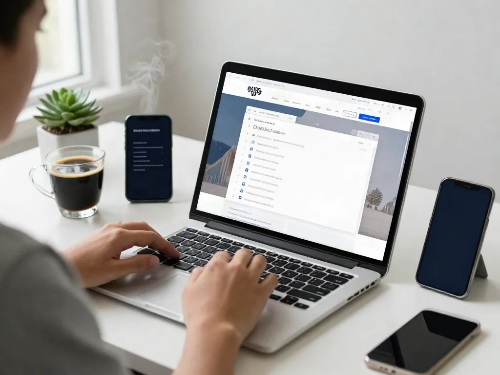 Productive workspace showcasing 주소모음 website with organized links and bright atmosphere.