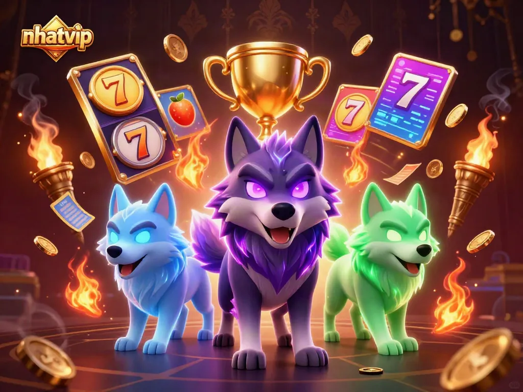Nhatvip captivates players with thrilling jackpot slots, illuminated by spirits and coins.