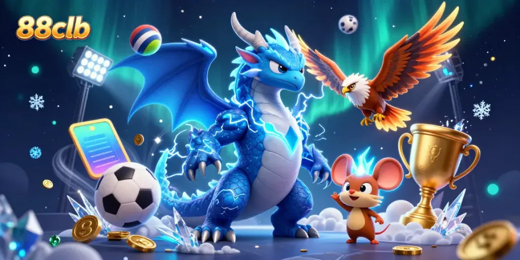 Experience thrilling gaming at 88clb with dynamic characters, sports elements, and electric visuals.