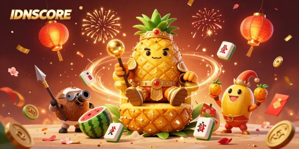 Engage with IDNSCORE's lively casino adventure featuring the king and dynamic elements in 3D.