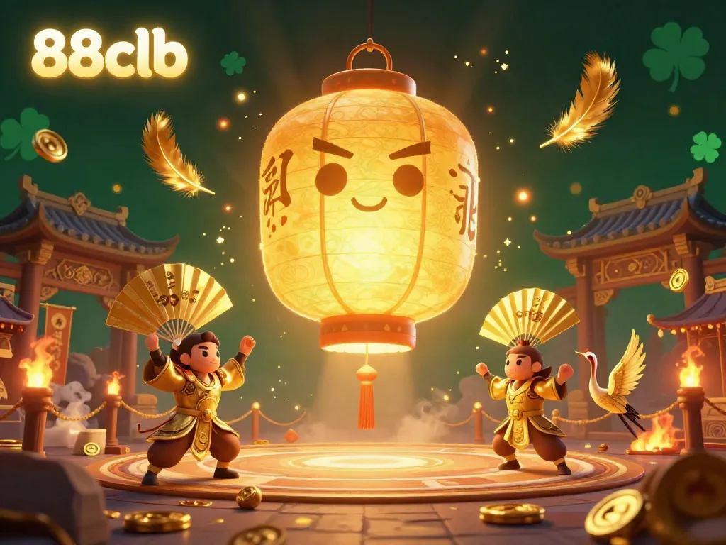 Engage with vibrant 88clb gameplay featuring the enchanting spirit and golden warriors amidst a lively casino atmosphere.