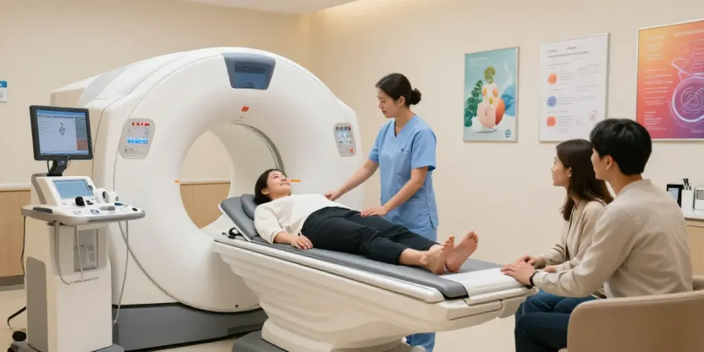 Diagnostikzentrum Wolfsburg: moderne Radiologie mit einfühlsamer Betreuung im Untersuchungsraum.