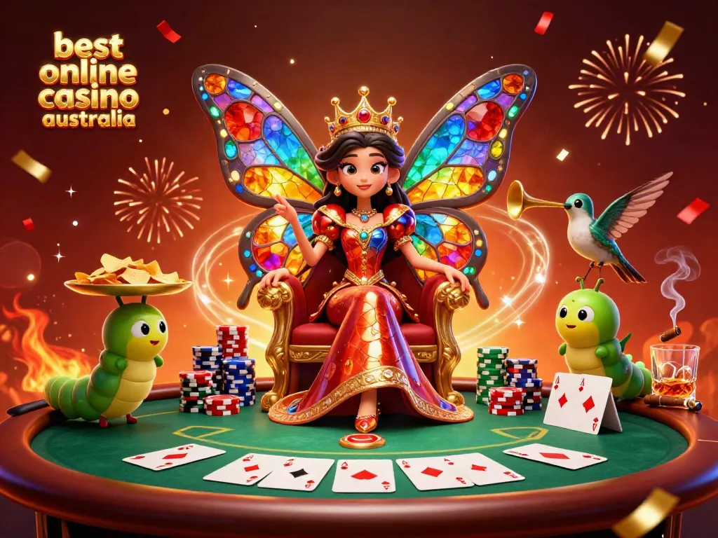 Experience the thrill of the best online casino Australia with vibrant characters in an exciting gaming scene.